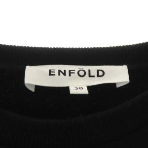 ENFOLD 21SS ハードコンパクト裏毛デコラPULLOVER スウェット フリル 38 ブラック