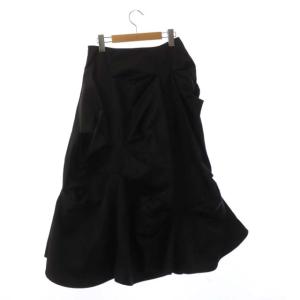 ENFOLD 20AW メモリーツイル ランダムタック スカート ロング フレア 38 ブラック