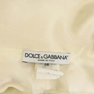 DOLCE&GABBANA ウールノースリーブワンピース タイト ロング 38 アイボリー
