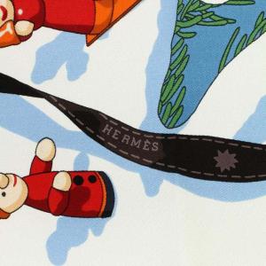 HERMES カレ90 NOEL AU 24 FAUBOURG フォーブル24番地のクリスマス ホワイト