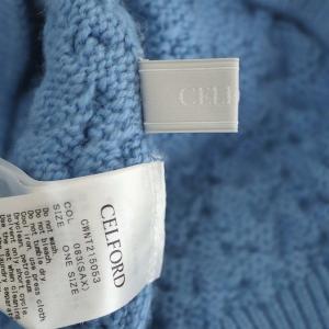 CELFORD 21AW ニット セーター 柄編み肩タック 長袖 ライトブルー
