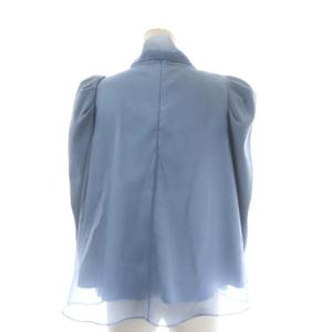 CELFORD 21AW マットオーガンジーフレアブラウス リボンベルト付き 36 サックス