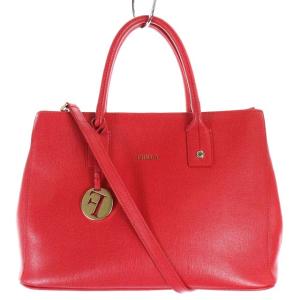 FURLA LINDA レザーハンドバッグ レッド