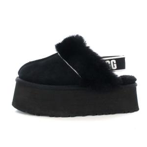 UGG australia FUNKETTE ムートン厚底サンダル US6 ブラック