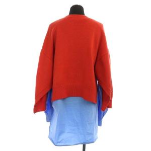 ENFOLD 21SS メリノウールKNIT×SHプルオーバー ニット 38 オレンジ