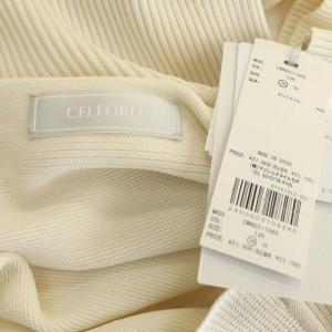 CELFORD 21SS ホールガーメントワンピース ニットワンピース ボートネック 36 アイボリー