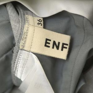 ENFOLD ダブルクロスワイドパンツ 36 グレー