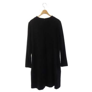 ENFOLD ノーカラーワンピース ロング 長袖 Aライン 38 ブラック