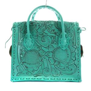 CARVING TRIBES Maestra S MTLC ハンドバッグ エメラルドグリーン