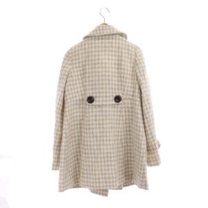 BLUE LABEL CRESTBRIDGE ビッグボタンツイードコート ミドル丈 スプリングコート ダブル 38 ベージュ ホワイト