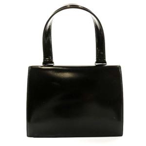 agnes b. ハンドバッグ シルバー金具 フェイクレザー ブラック