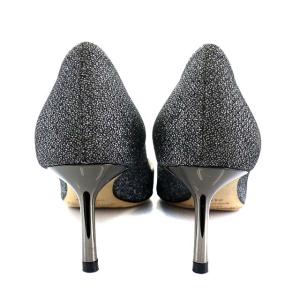 JIMMY CHOO AGNES パンプス ポインテッドト ヒール グリッター 34.5 シルバー色