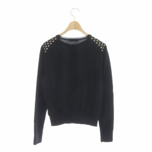 OLD ENGLAND パネルドットカーディガン 36 ブラック