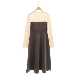 CELFORD ホールガーメントニットワンピース ロング 長袖 38 ホワイト モカ