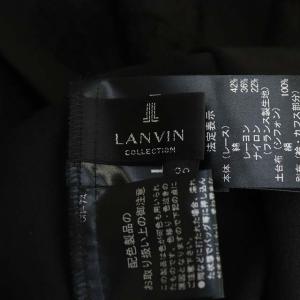 LANVIN COLLECTION レースブラウス シアー 比翼仕立て 38 ブラック