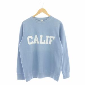 20SS Indigo Cal Print Crew プルオーバー スウェット M ライトブルー
