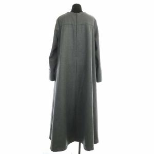 ebure ウールカシミアサキソニーテントシルエットワンピース 長袖 フレア ペチコート 38 グレー