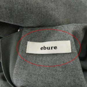 ebure ウールカシミアサキソニーテントシルエットワンピース 長袖 フレア ペチコート 38 グレー
