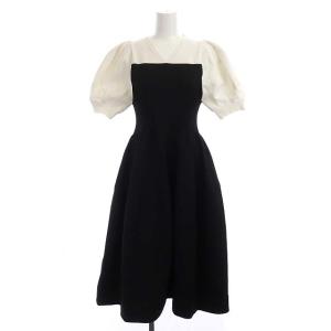 21AW ホールガーメントボリュームスリーブワンピース 38 ブラック