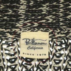 Ron Herman カーディガン ニット ロング カシミヤ混 XS ブラック ホワイト