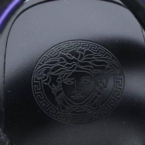 VERSACE サンダル シューズ ストラップ 厚底 プラットフォーム 36 パープル ブラック