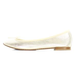 Repetto CENDRILLON バレエシューズ パンプス 牛革 ローヒール リボン 38.5 ゴールド