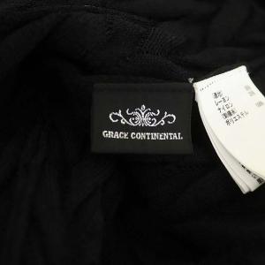 GRACE CONTINENTAL 刺繍レース ニットワンピース ノースリーブ Vネック ロング 36 ブラック