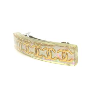 CHANEL 97P ヴィンテージココマークオーロラバレッタ ヘアピン べージュ 