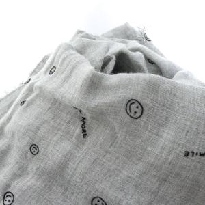 Faliero Sarti ハピネススマイルストール フリンジ 総柄 グレー