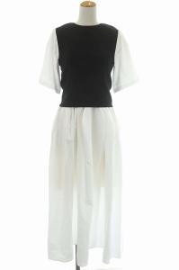 22SS クラシック天竺 CUT×KNIT DRESS 3点セット ワンピース 38 ホワイト
