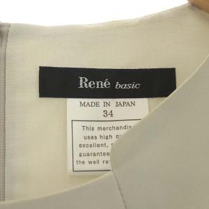 René basic バルーンワンピース ノースリーブ 膝丈 34 ライトグレー