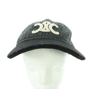 CELINE トリオンフ ベースボールキャップ ウール M グレー