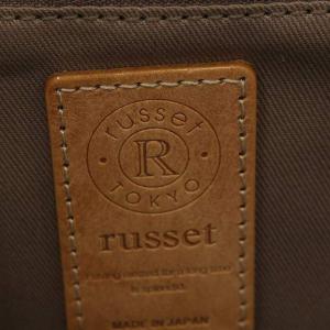 russet トートバッグ ハンドバッグ モノグラム プレス 総柄 レザー 牛革 白 ホワイト