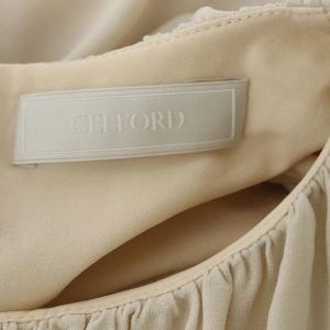 CELFORD ニットベスト付きワンピース 長袖 ロング フレア 36 ベージュ