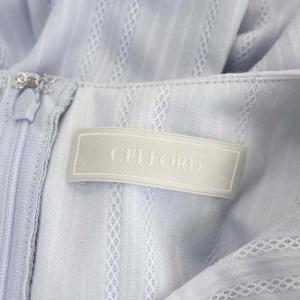 CELFORD 21SS ストライプジャガードワンピース 36 サックス