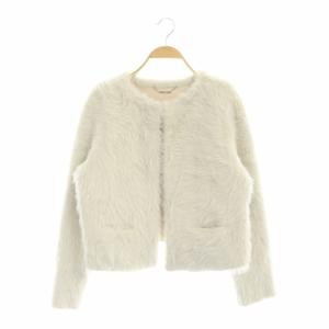 20AW ファーライクニットカーディガン 38 アイボリー