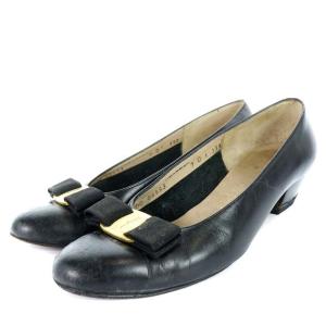 ヴァラリボン パンプス レザー 24.5cm ブラック