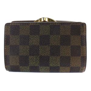 LOUIS VUITTON N61674 ポルトフォイユ ヴィエノワ ダミエ エベヌ 財布 二つ折り がま口 ブラウン