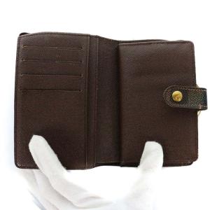 LOUIS VUITTON N61674 ポルトフォイユ ヴィエノワ ダミエ エベヌ 財布 二つ折り がま口 ブラウン
