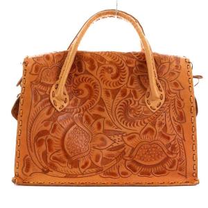 CARVING TRIBES マエストラ ハンドバッグ レザー 牛革 ブラウン