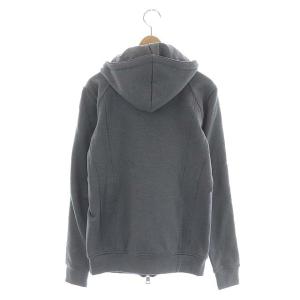 AKM NECK ZIP パーカー スウェット ジップアップ 長袖 裏起毛 S グレー