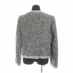 Leilian セットアップ 上下 スーツ ツイード ノーカラージャケット 総裏地 タイトスカート ミモレ丈 11 ブラック ホワイト