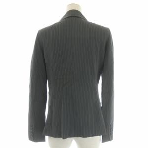 Leilian セットアップ 上下 スーツ ストライプ ジャケットテーラード 背抜き タイトスカート ミモレ丈 9 グレー