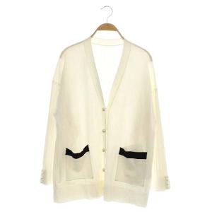 21SS ビッグパール釦カーディガン ホワイト