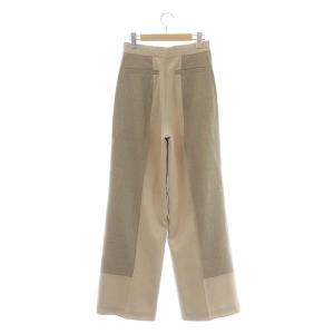 ADORE ウールトップストレッチパンツ タック ジッパーフライ ライトブラウン