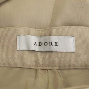 ADORE ウールトップストレッチパンツ タック ジッパーフライ ライトブラウン