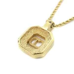 Christian Dior ネックレス ラインストーン CDロゴ ヴィンテージ ゴールド色