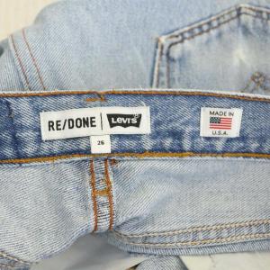 Levi's RE/DONE ダメージ加工デニムパンツ ボタンフライ 26 インディゴブルー