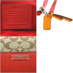 COACH ハンドバッグ ワンハンドル ショルダーバッグ 2way シグネチャー ベージュ レッド F23279
