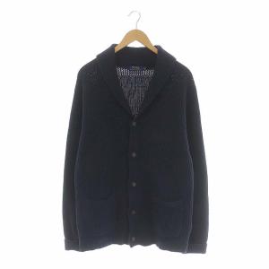カーディガン ニット ショールカラー 長袖 M ネイビー